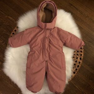 ZARA Pink One piece Snowsuit - 9-12 months